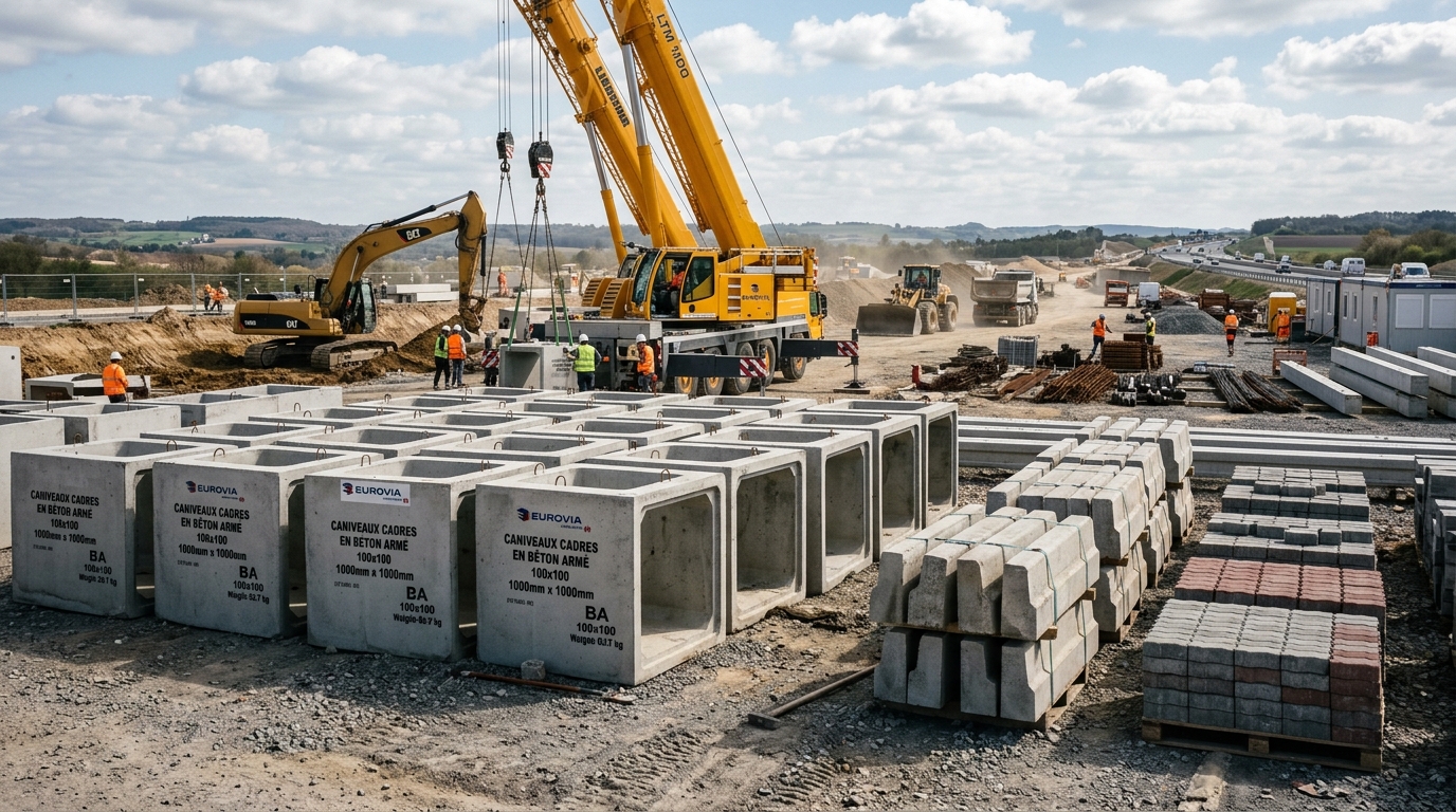 Chantier de préfabrication béton PAPVS-2